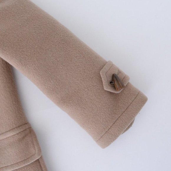 Burberry 100% Wool Beige Duffle Toggle Button Peacoat with Hood Winter Coat - Picture 11 of 16